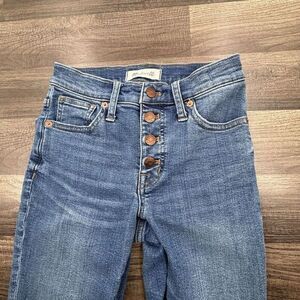 MADEWELL Button Fly‎ 9" Mid-Rise Skinny Crop Denim Tencel Blend Jeans Size 23